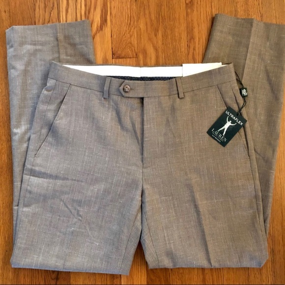 Lauren Ralph Lauren Men's Edgewood Ultraflex Wool Suit Pants Tan 32W x 30L - Picture 3 of 6